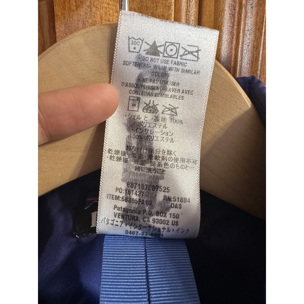 Patagonia Girl's M Sweater Jacket Quilted Chevron Blue Full Zip Coat Outdoor - Picture 9 of 11